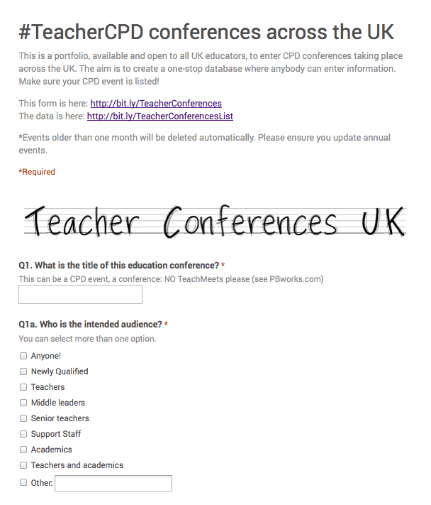 #TeacherCPD conferences across the UK